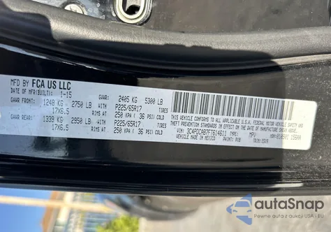 2015 Dodge Journey American Value Pkg из США, поврежденный, VIN 3C4PDCAB7FT614611